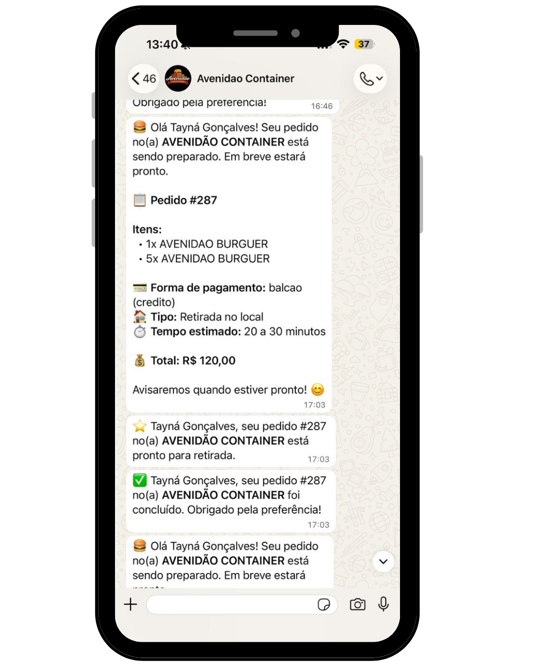 Notificações no WhatsApp