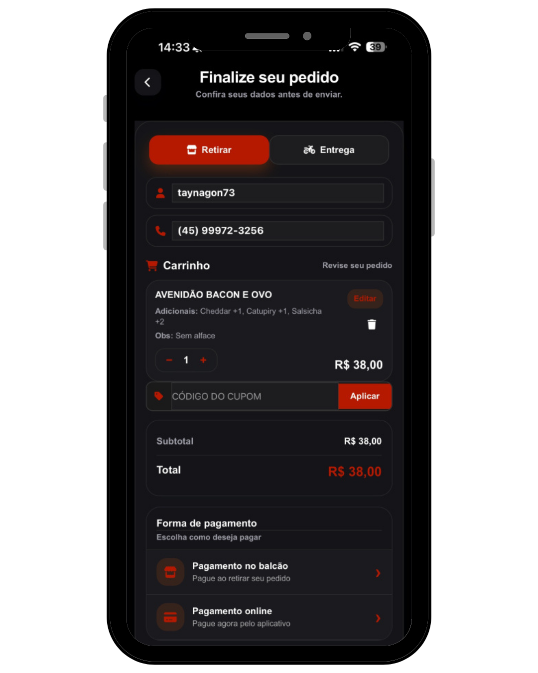 Finalizar pedido